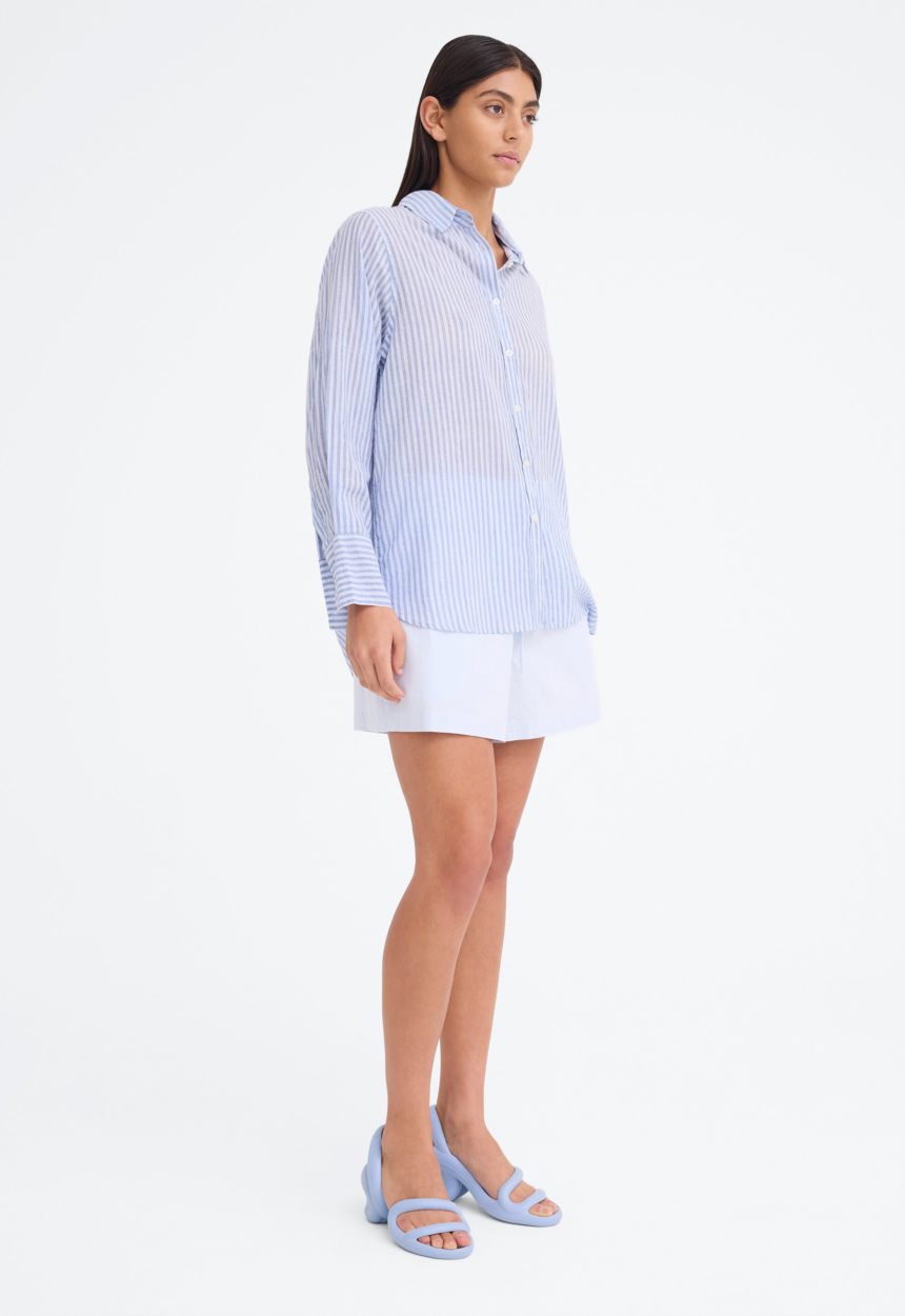 Jac + Jack Yeats Shirt - Four Stripe in Denim Blue